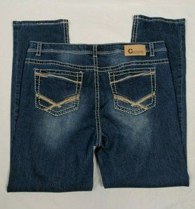 Charme Women's Size 20 Thick Stitch Embroidered Pockets Bootcut Jeans Dark Wash